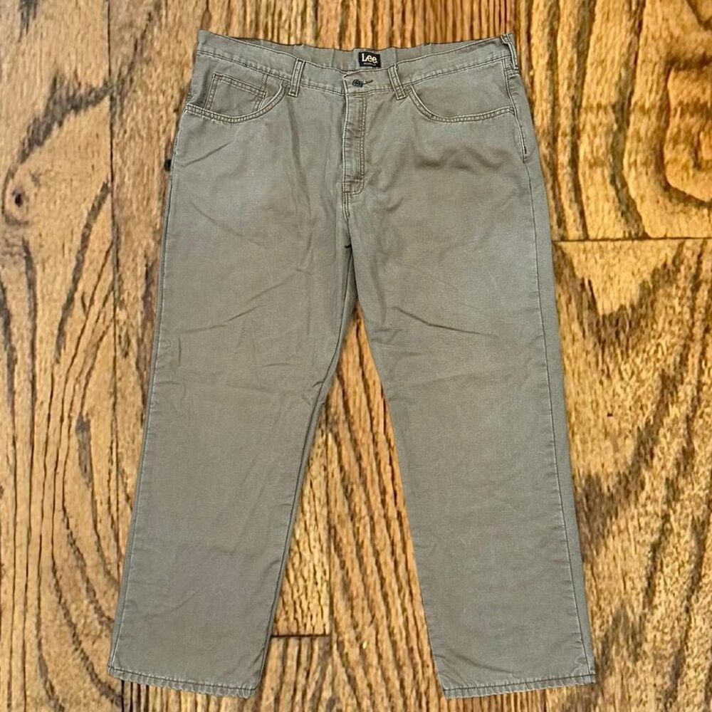 Vintage Lee Relaxed Fit Flannel Lined Brown Work Wear Pants